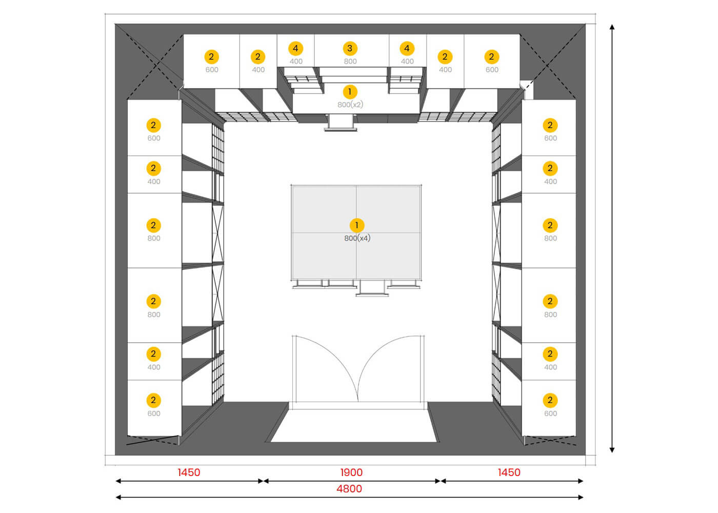 <strong>Grande'</strong><br>15-30sqm.<br>150-300 unit